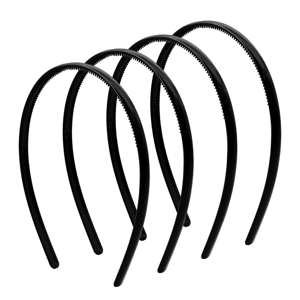 forenee diadema plástica delgada negra, cómoda para uso diario.