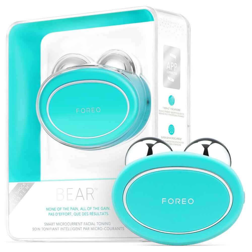 FOREO Bear: diseño ergonómico para uso cómodo y contorno facial.