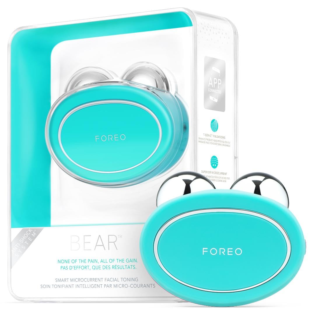 FOREO Bear: diseño ergonómico para uso cómodo y contorno facial.