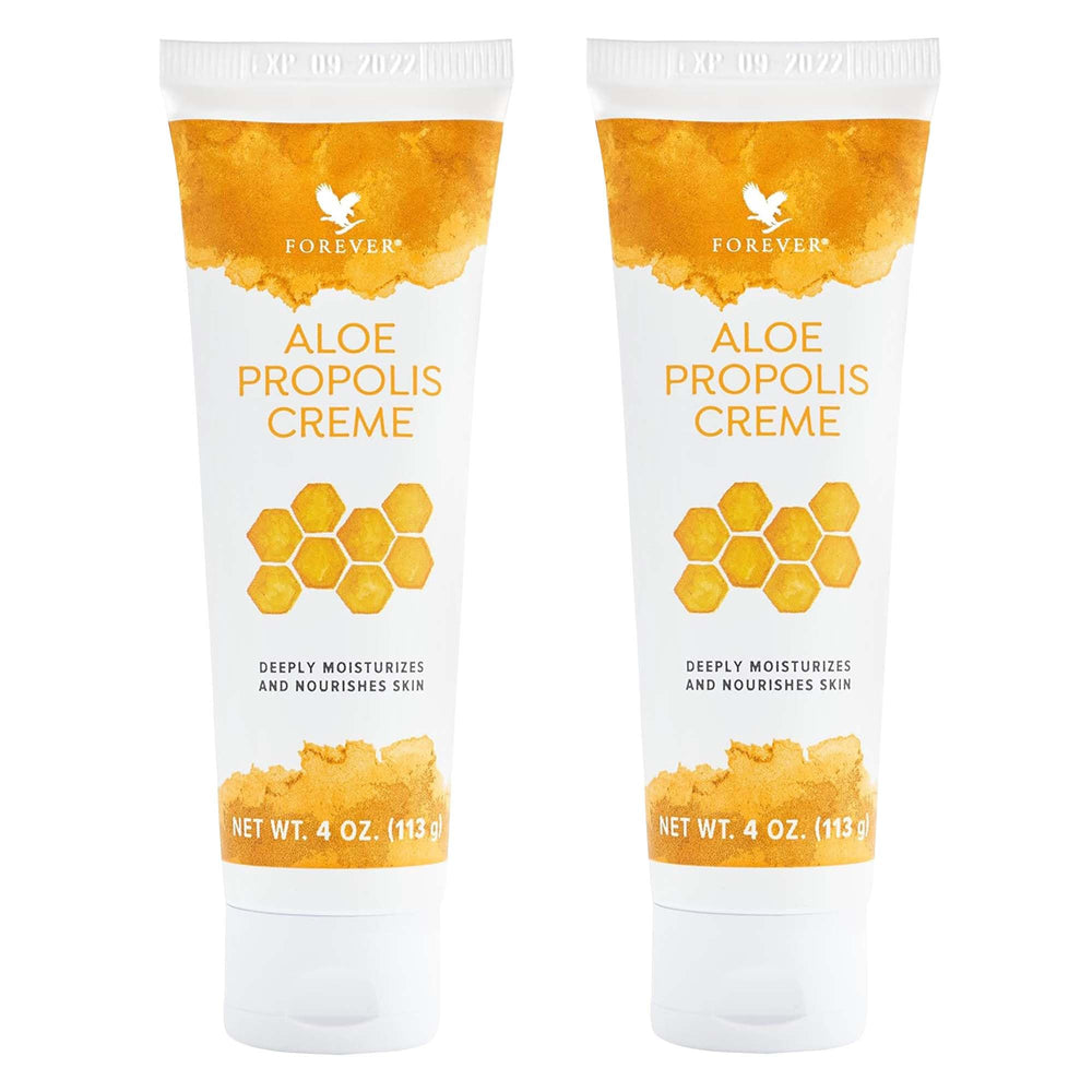 Forever Living Aloe Propolis Creme, envase práctico para hidratación diaria.