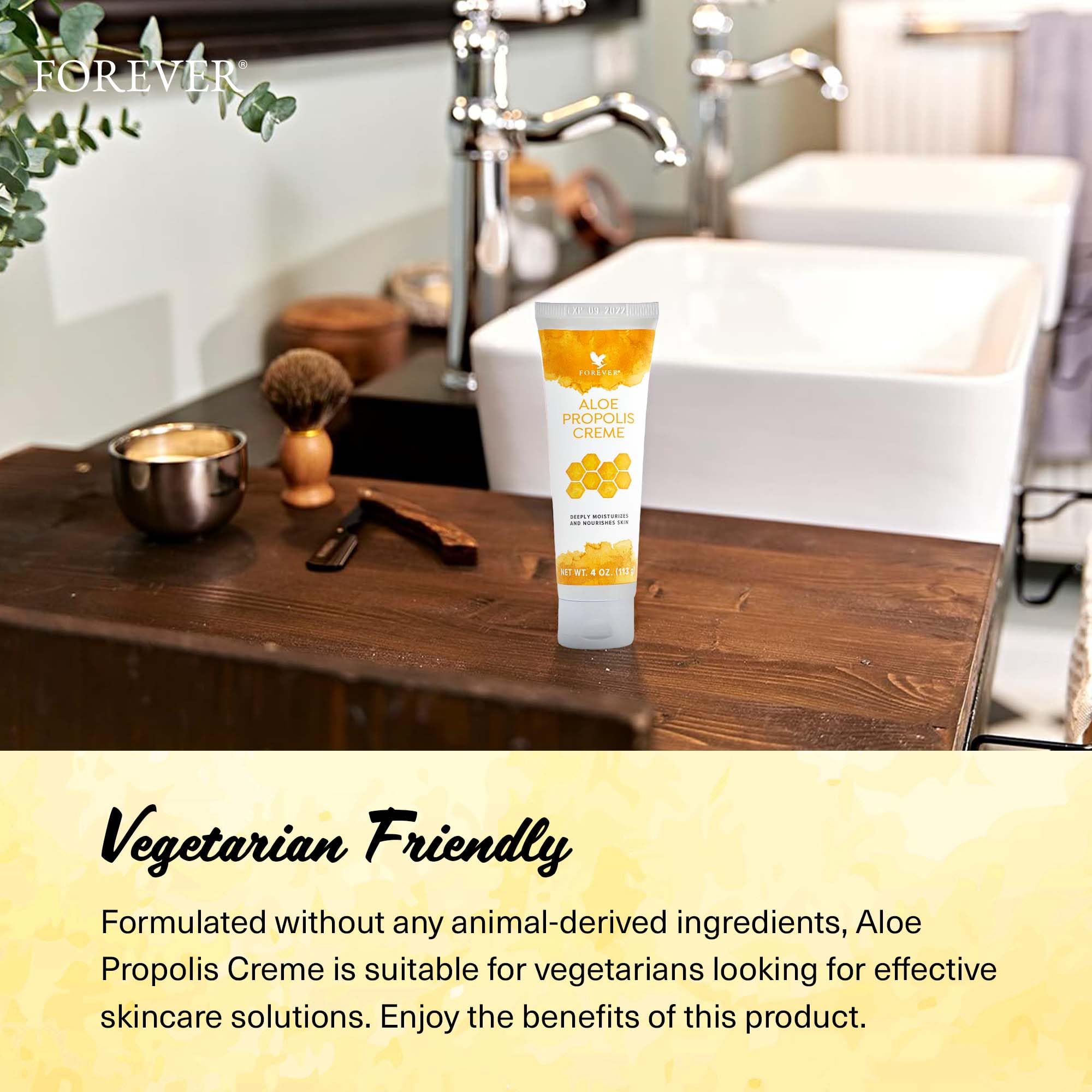 Forever Living Aloe Propolis Creme, uso diario para hidratación duradera.