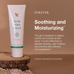 Forever Living Aloe Vera Gelly: aplicación suave sobre la piel para calma e hidratación.