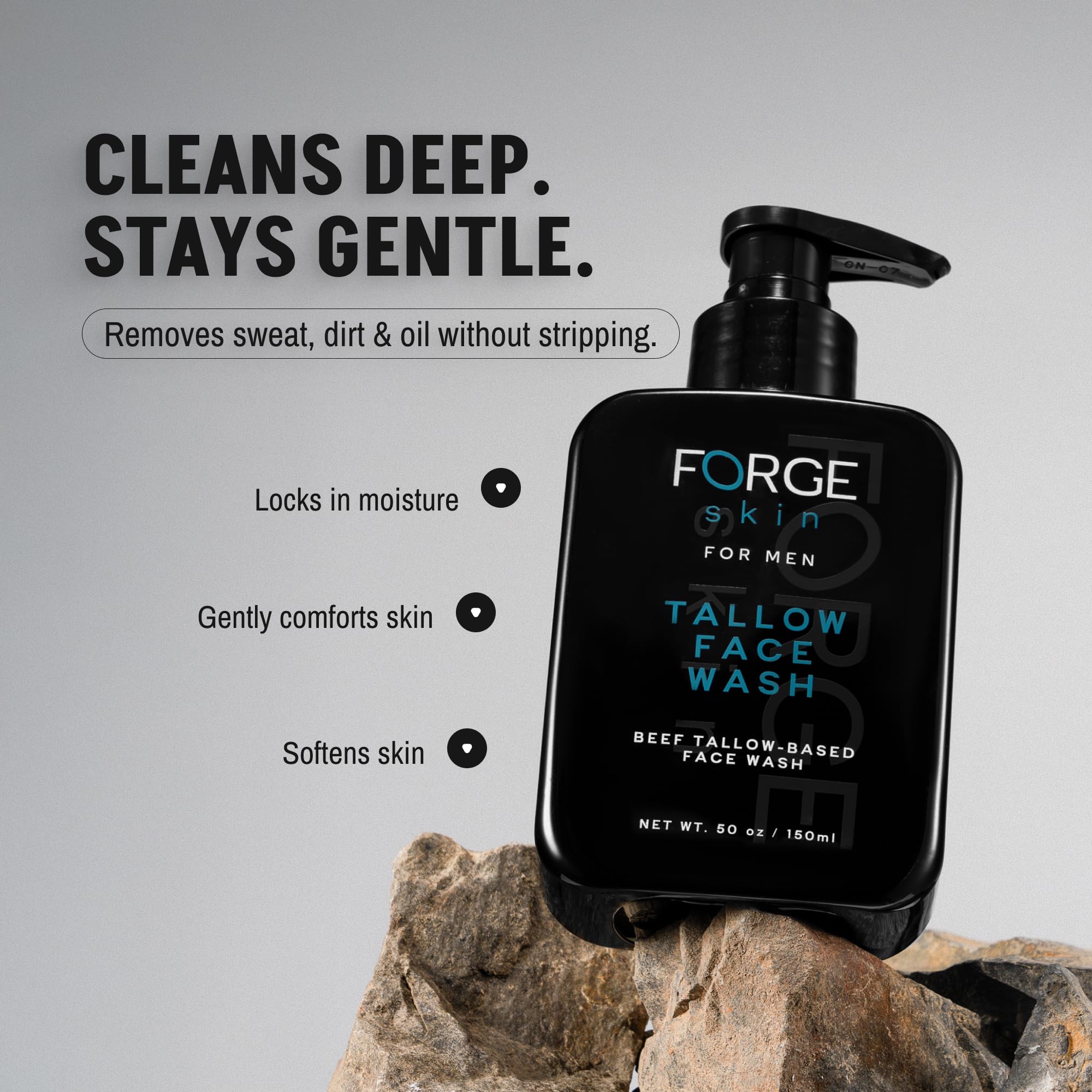 Forge Skin: nettoyage doux adapté aux peaux sensibles et irritées.