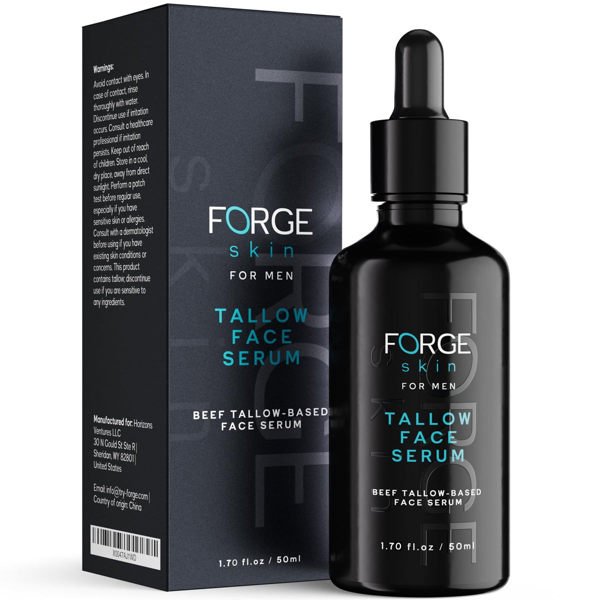 FORGE SKIN Sérum nocturne graisse Wagyu : bouteille élégante pour hydratation nocturne.