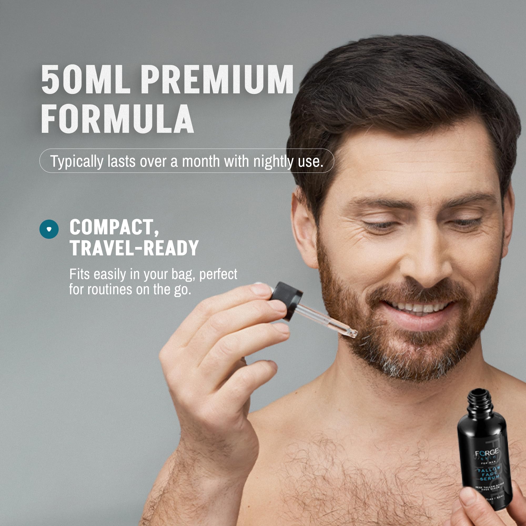 FORGE SKIN Sérum nocturne graisse Wagyu : routine masculine pour peau reposée.