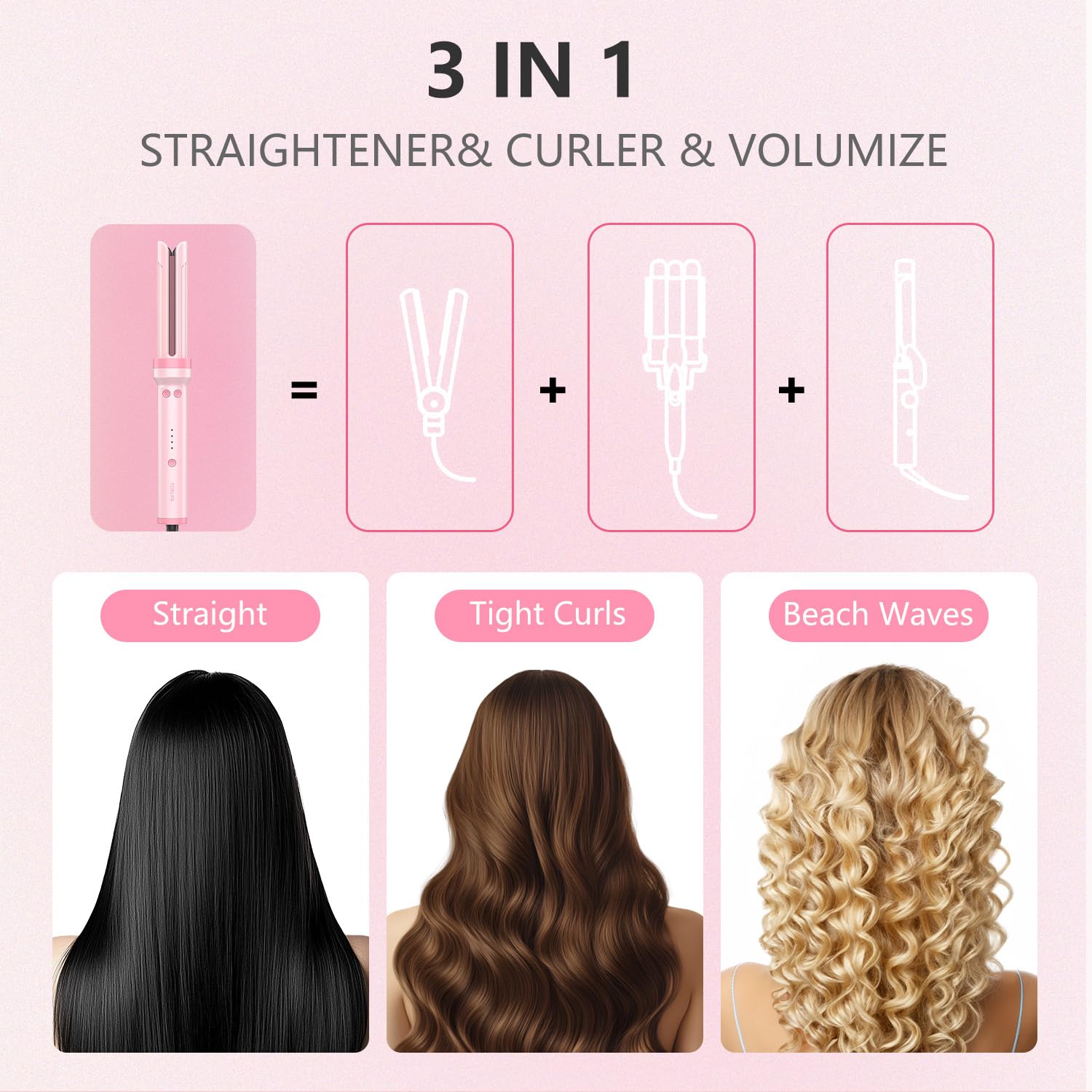 FORLIFA Pro 3 en 1, diseño levitación 3D para cabello voluminoso