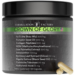 Formulation Factory Corona de la Gloria frasco de cápsulas para cabello más lleno