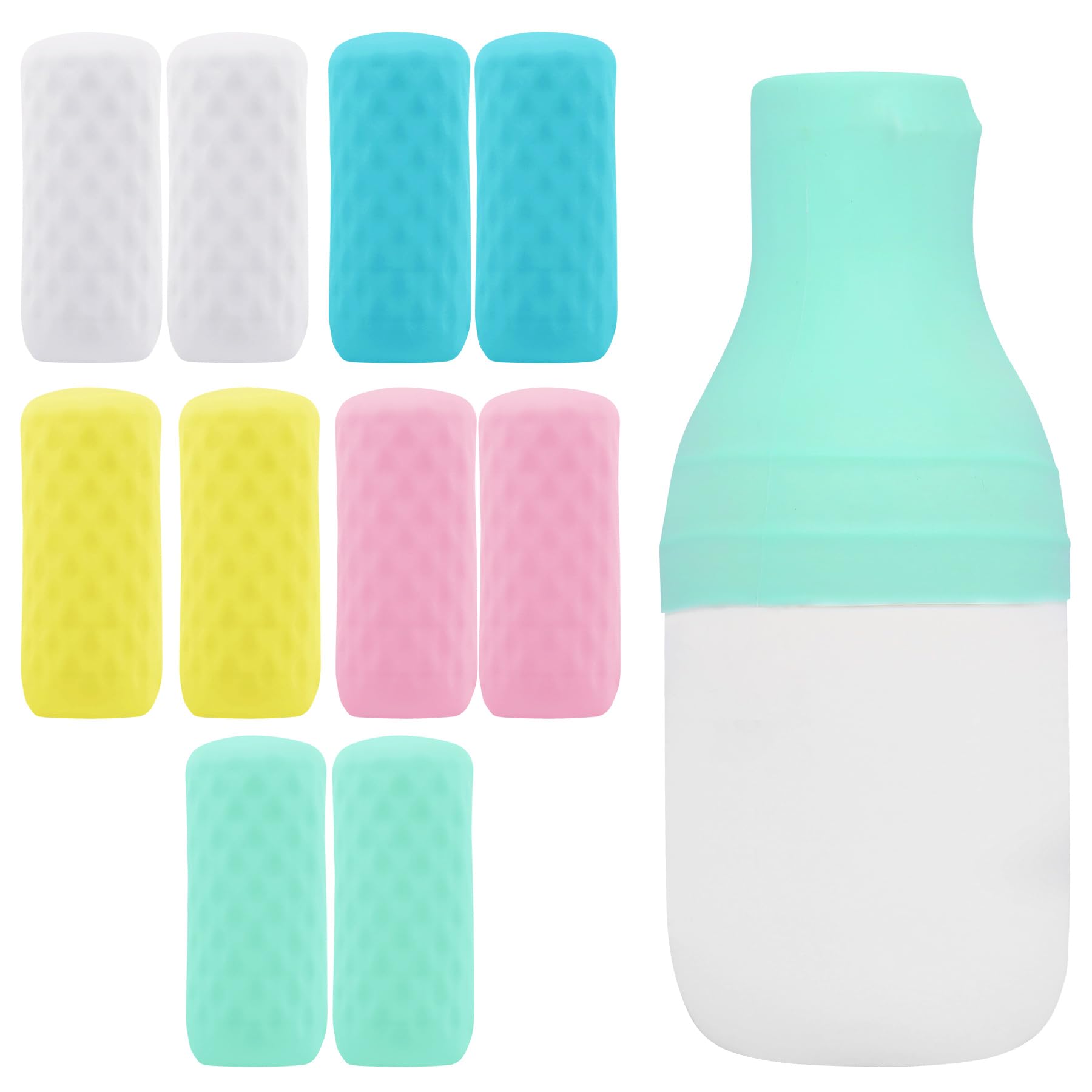 FOROUME cubiertas de silicona para botellas de viaje, pack 10, evitan fugas.