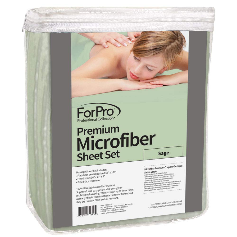 ForPro Colección Profesional: cubierta de reposo facial en salvia, facilita el protocolo de sesión.