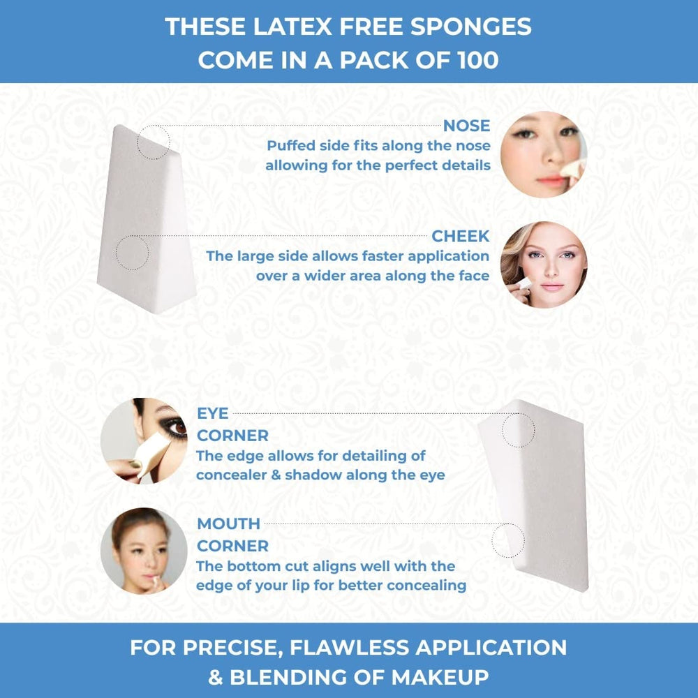 ForPro Colección Profesional esponjas para maquillaje, paquete de 100, suaves y sin látex