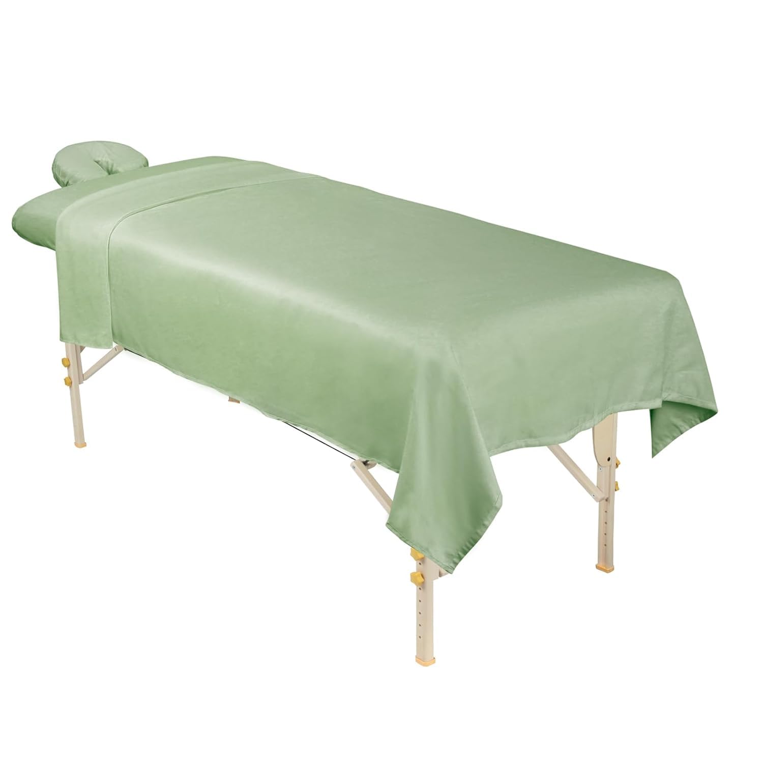 ForPro Colección Profesional: sábana ajustable para camilla en salvia, ajuste firme y cómodo.