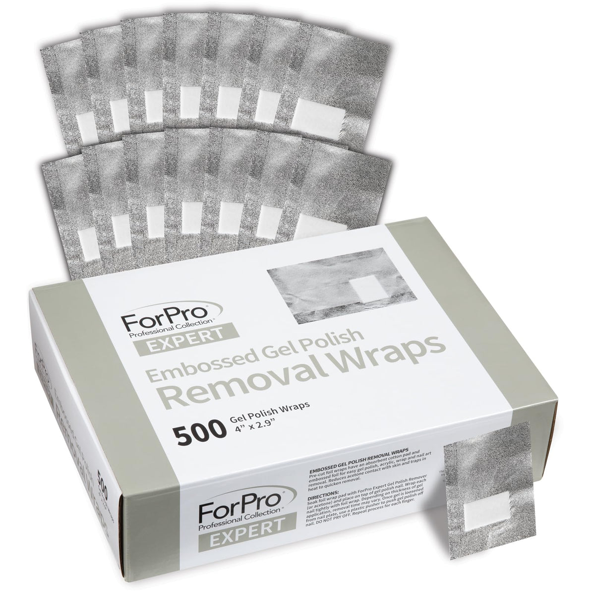 ForPro envolturas con relieve y algodón integrado para retirar esmalte en gel