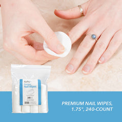 ForPro Professional Collection Premium Nail Wipes, en uso con removedor para retirada eficiente.