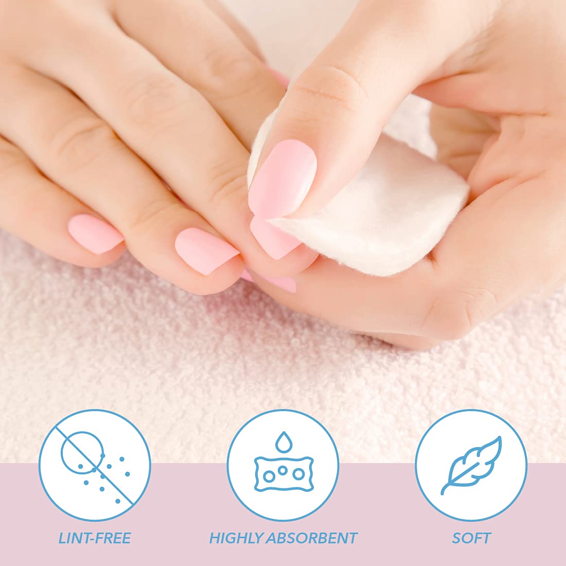 ForPro Professional Collection Premium Nail Wipes, tamaño 1,75 pulgadas para uso práctico.