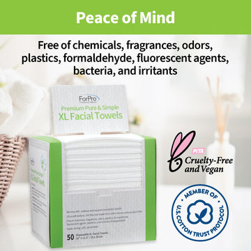 ForPro toalla facial sin pelusa, apta para lentes de contacto