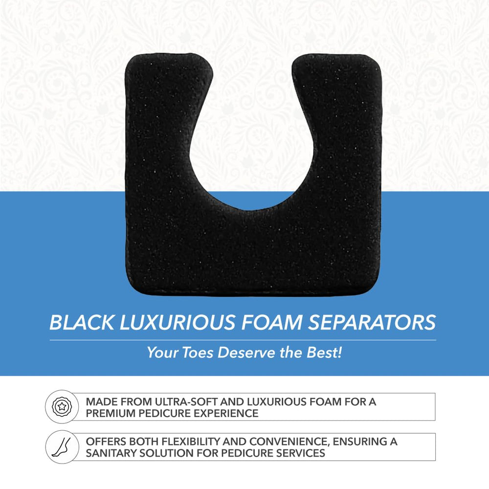 ForPro Separadores de dedos Sole negros, cómodo entre dedos durante la pedicura