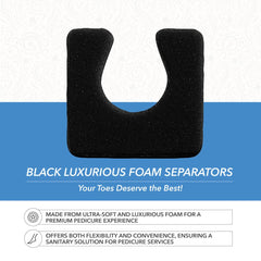 ForPro Separadores de dedos Sole negros, cómodo entre dedos durante la pedicura