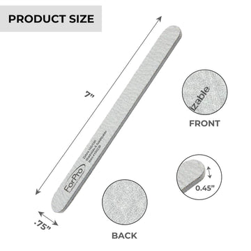 ForPro Zebra Nail File de dos caras para dar forma a las uñas.