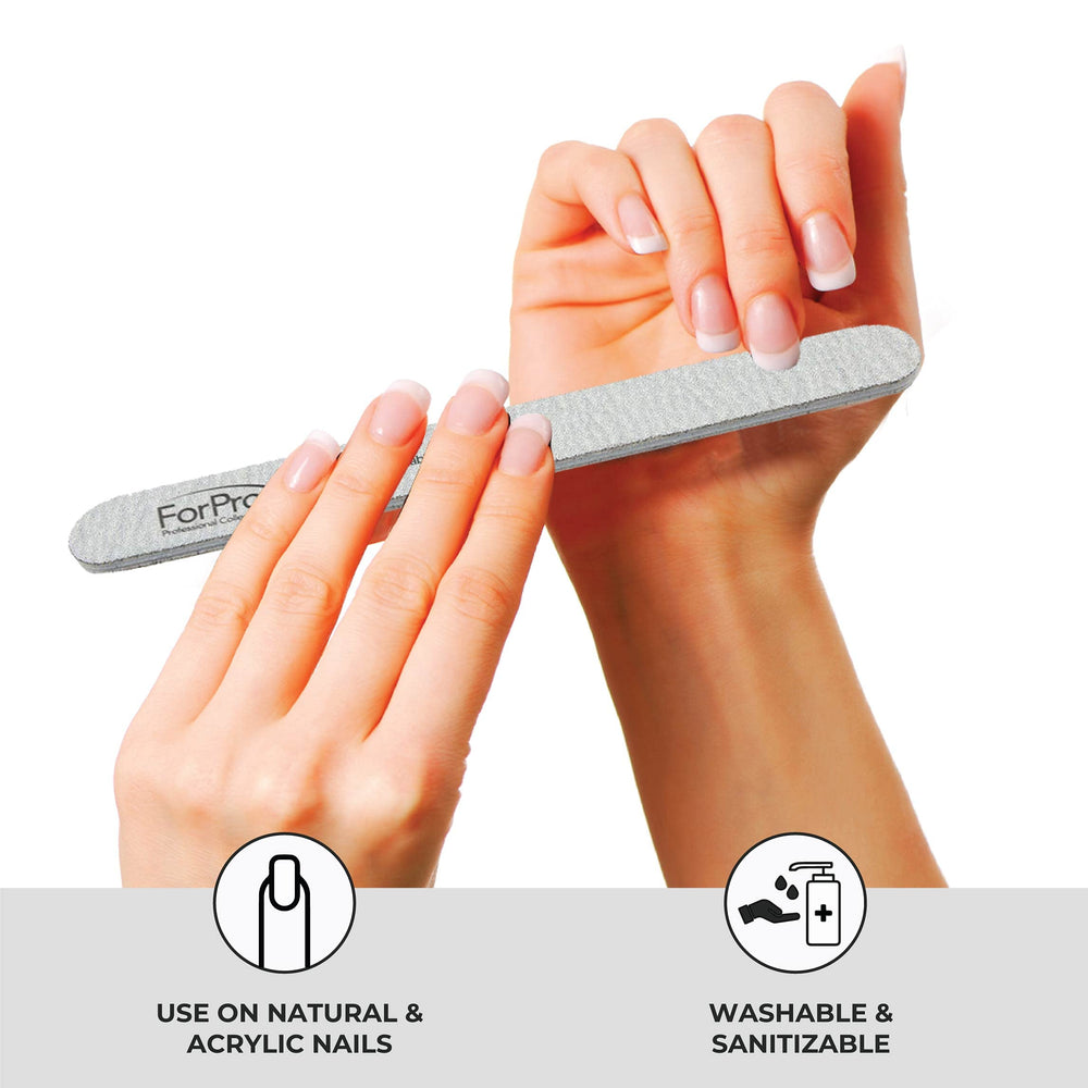 ForPro Zebra Nail File ayuda a retirar exceso de producto sin dañar la uña.