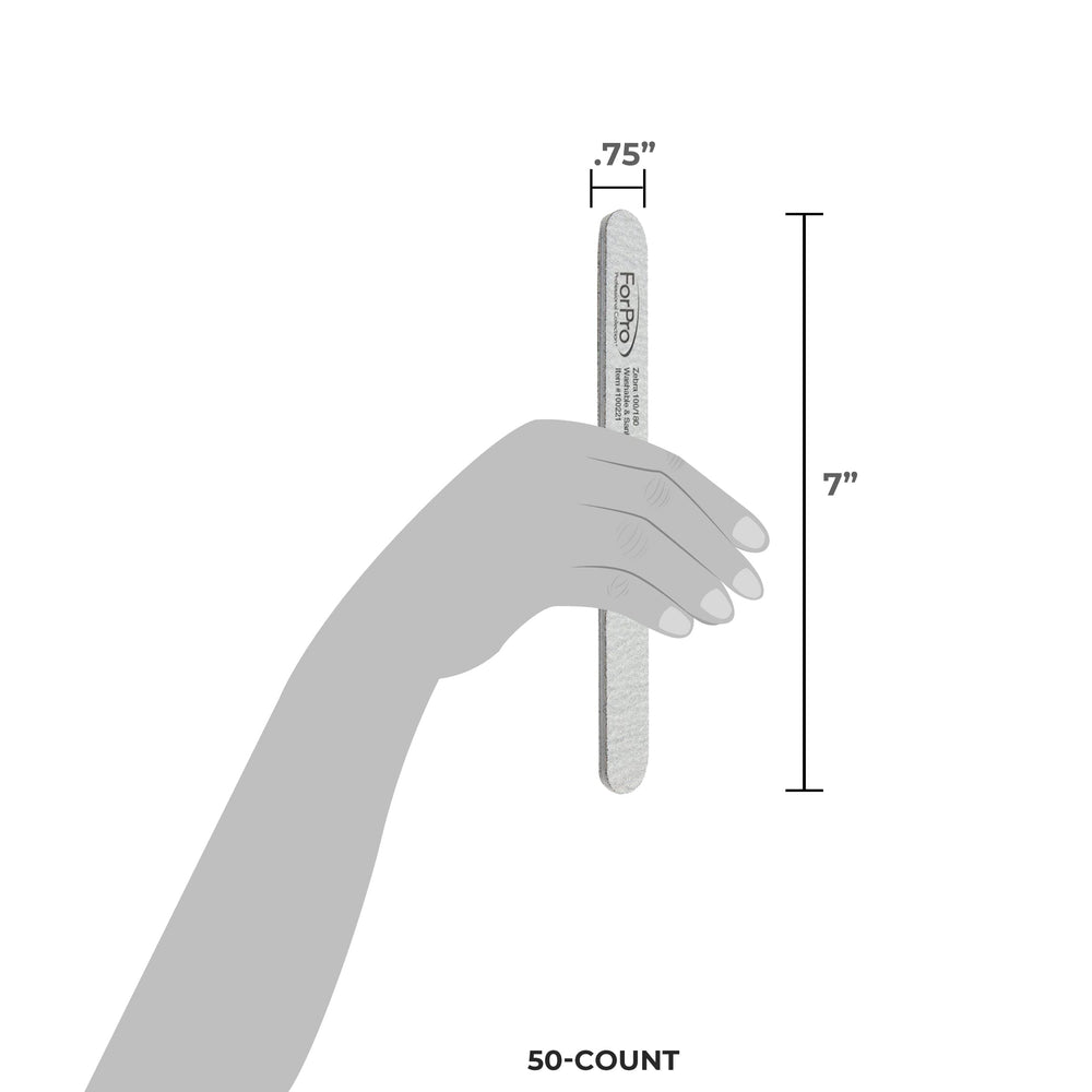 ForPro Zebra usage sur ongles acryliques, retire l'excès efficacement.