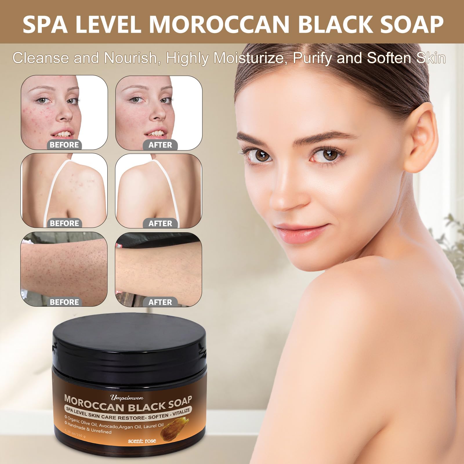 Forvirness Jabon Negro Marroquí con aceites naturales: hidratación profunda.