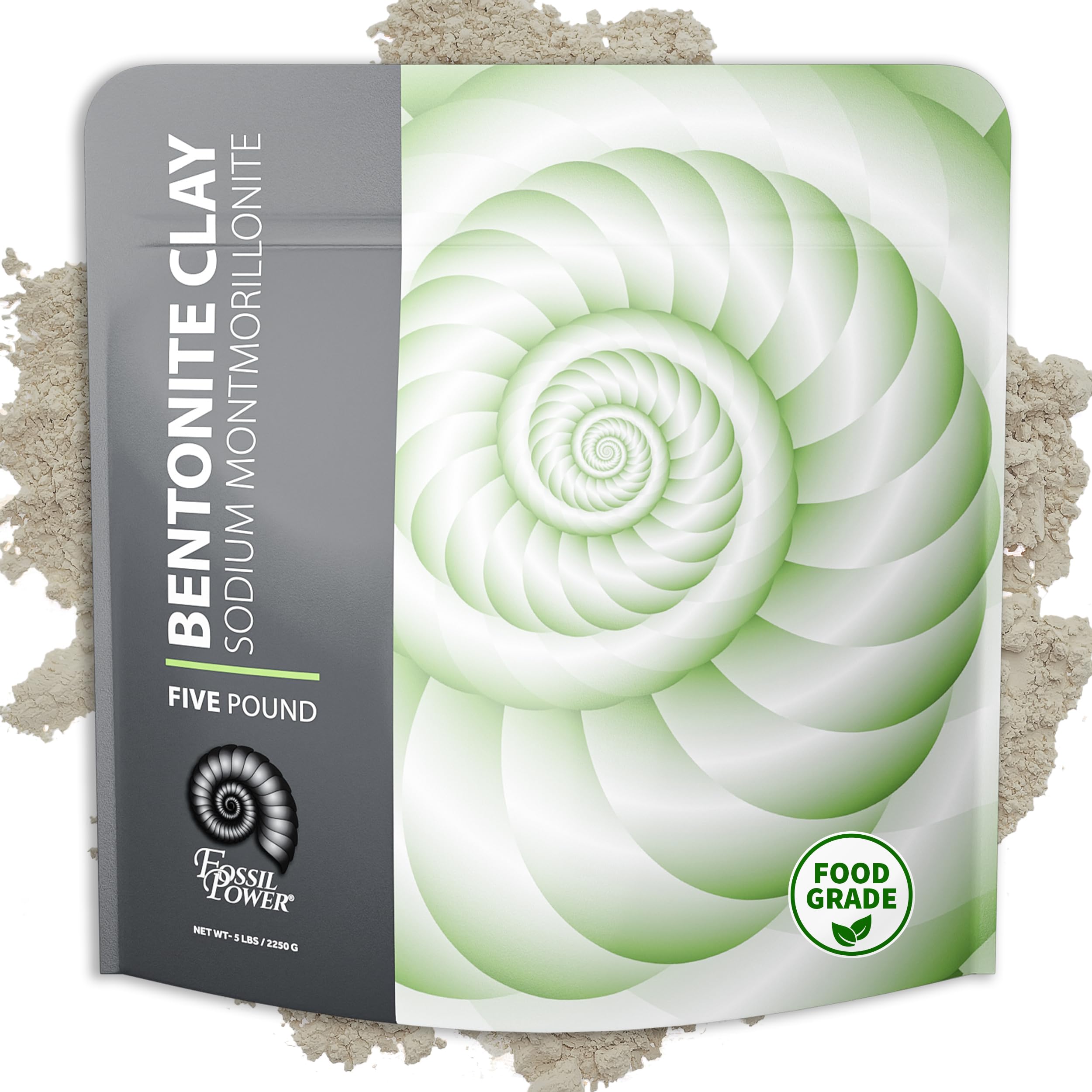 Poudre d'argile bentonite Fossil Power pour hydrater et purifier la peau.