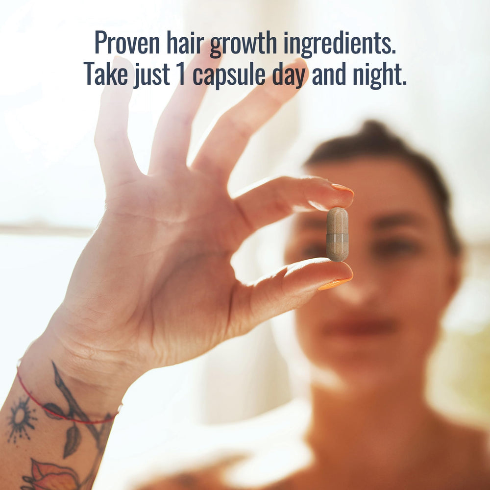 Foundation Skincare Untangled: imágenes junto a plantas que sugieren nutrición para el cabello.