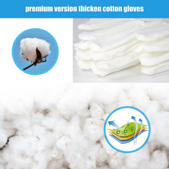 Guantes de algodón FourSeas lavables en máquina para uso repetido.