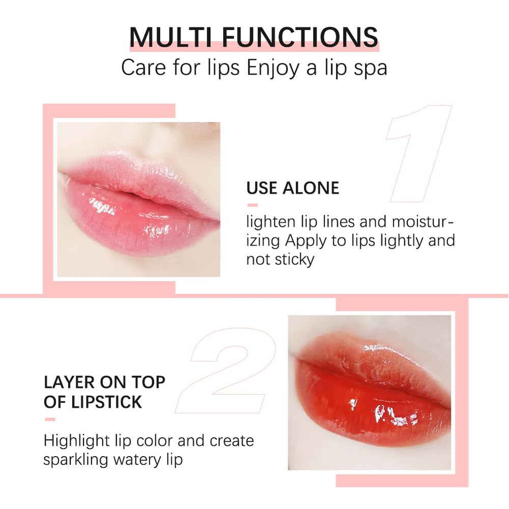 Fovcos Aceite Brillo Labial Transparente: acabado claro y brillante que realza el tono natural.