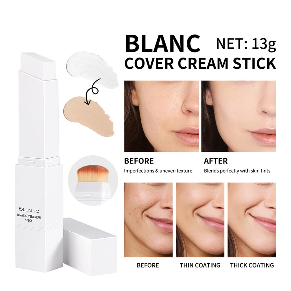 Ajuste de tono natural con Blanc Cover Cream Stick para un acabado verosímil.