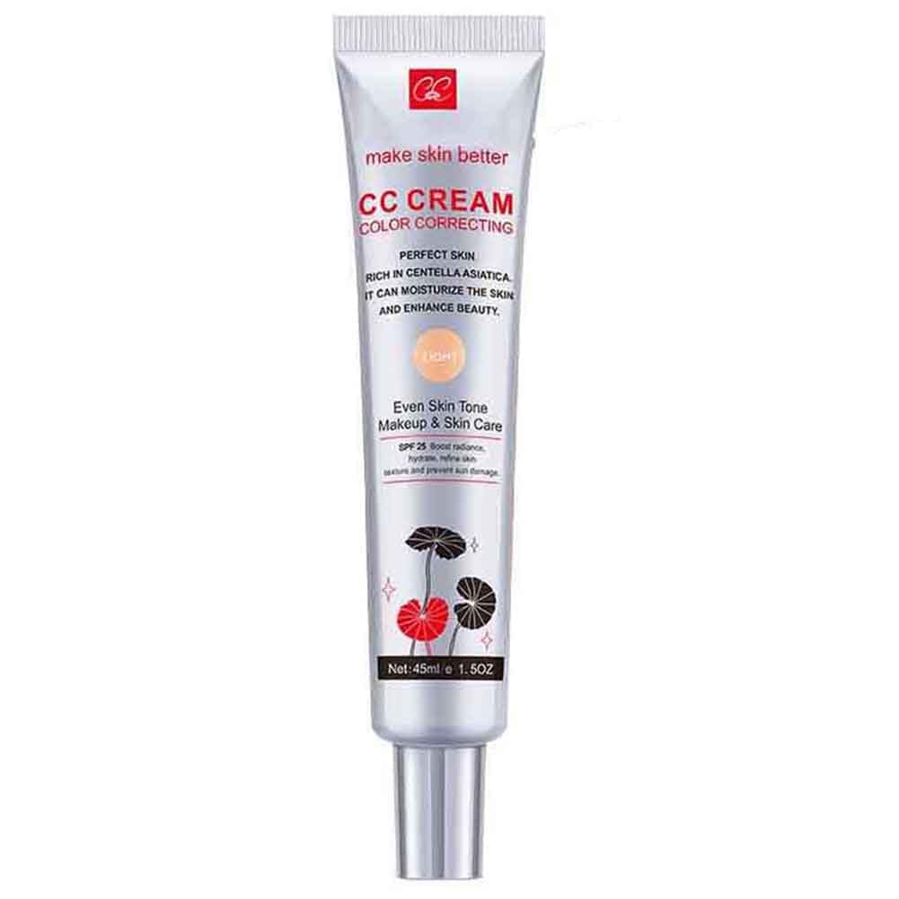 Fovcos crema CC corrección de color SPF25 en botella para tono uniforme.