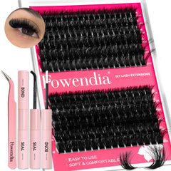 Pestañas clúster esponjosas Fowendia para un look natural y volumen suave.