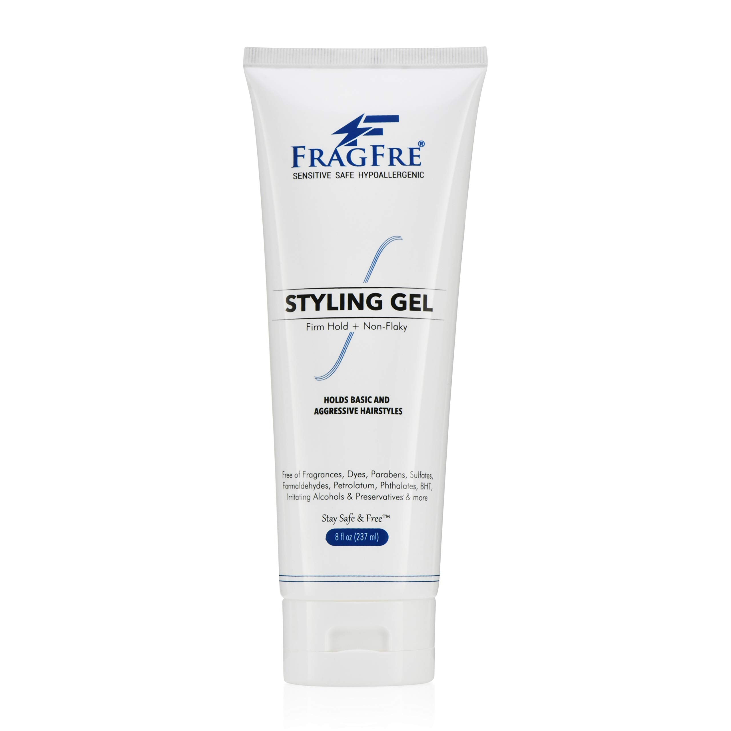 FRAGFRE gel fijación firme sin fragancia en botella de 8 oz para peinados duraderos