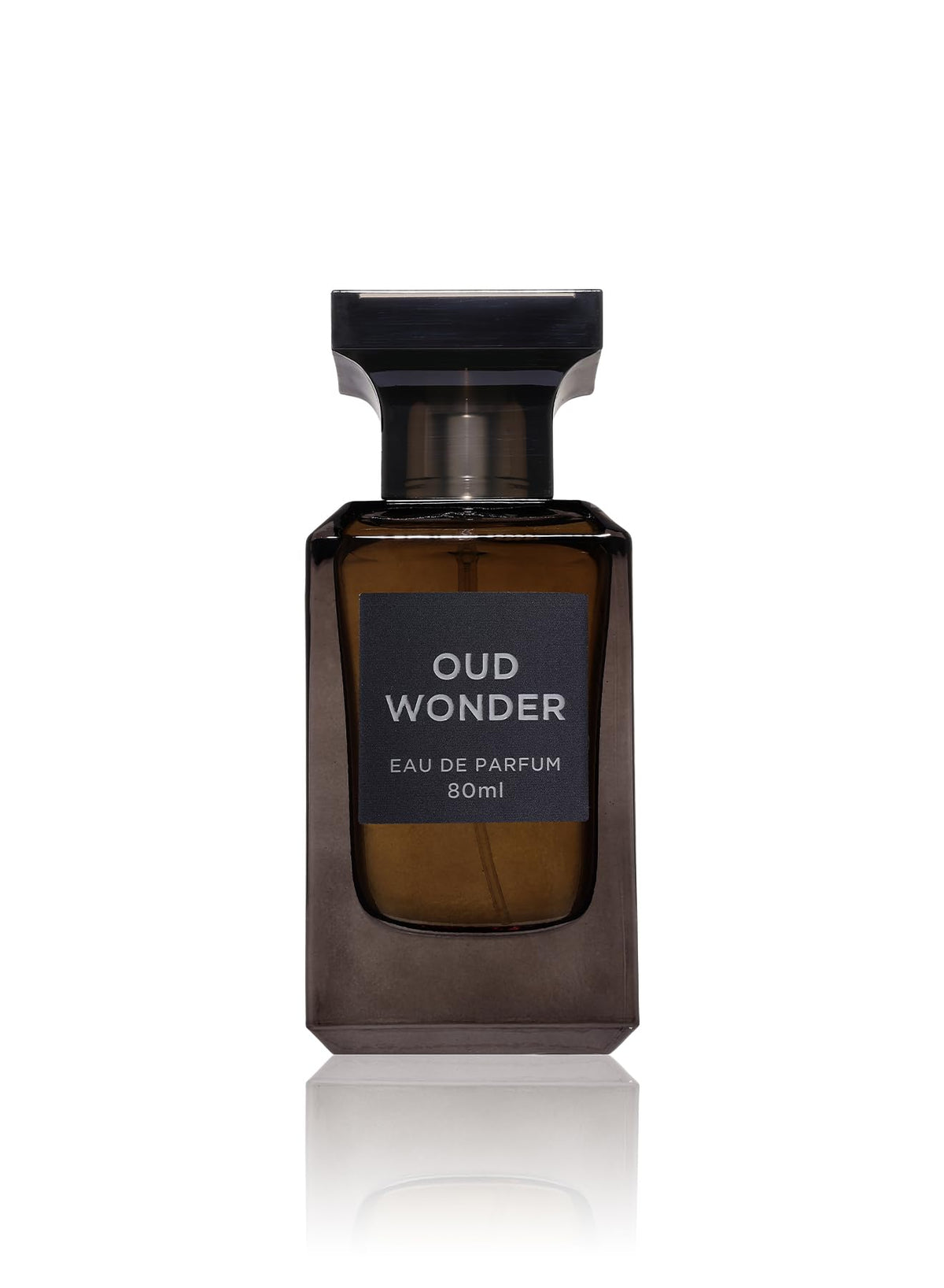 Fragrance World Oud Wonder frasco 80 ml, presentación elegante para regalo o colección.