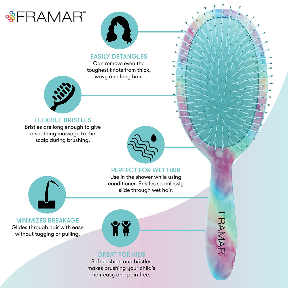 Framar cabello mojado, desenreda sin tirar y cuida la fibra