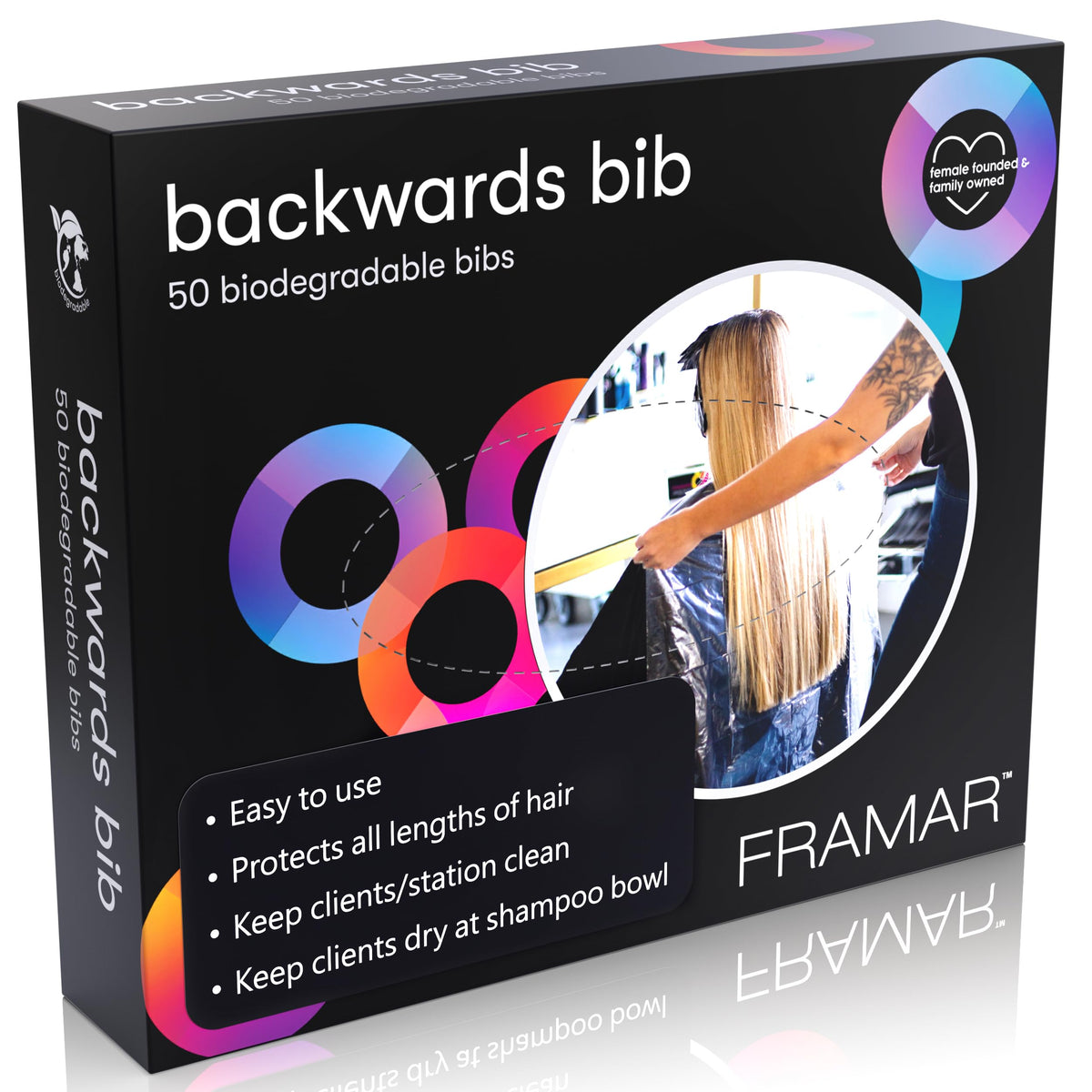 Framar capa-peluqueria-desechable: protección para cliente y equipo.