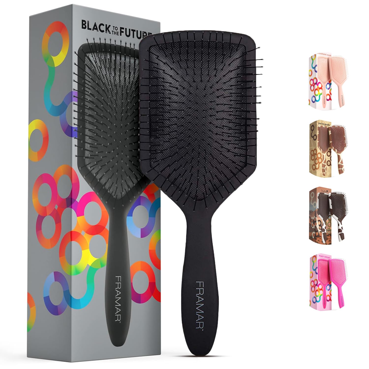 Framar cepillo pala negro para mujeres: desenreda sin tirar y cuida el pelo.