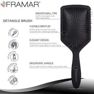 Framar cepillo pala pelo mojado: ideal para desenredar cabellos húmedos sin dañarlos.