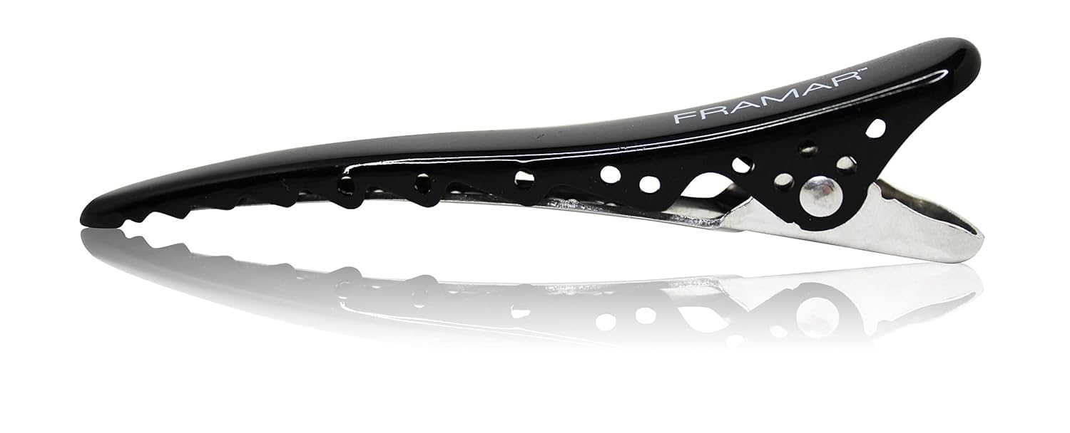 Framar clip de pelo negro con agarre antideslizante y firme