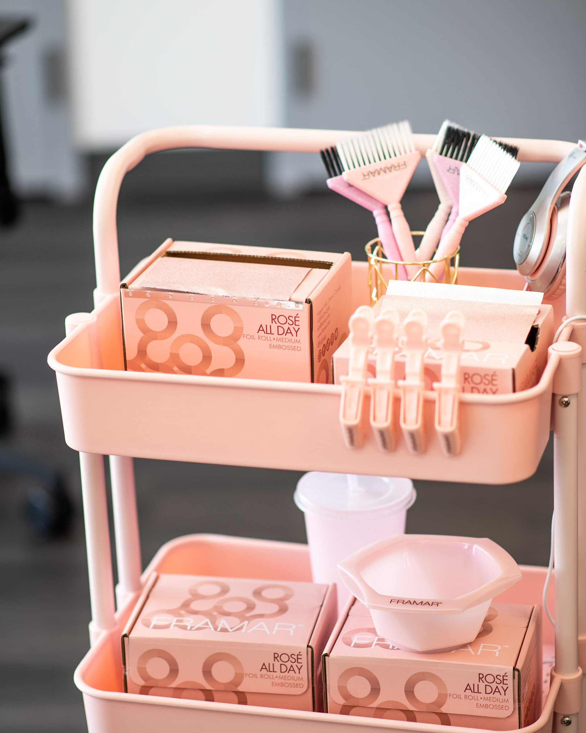 Framar corte de papel aluminio rosado para mechas, longitud personalizable.