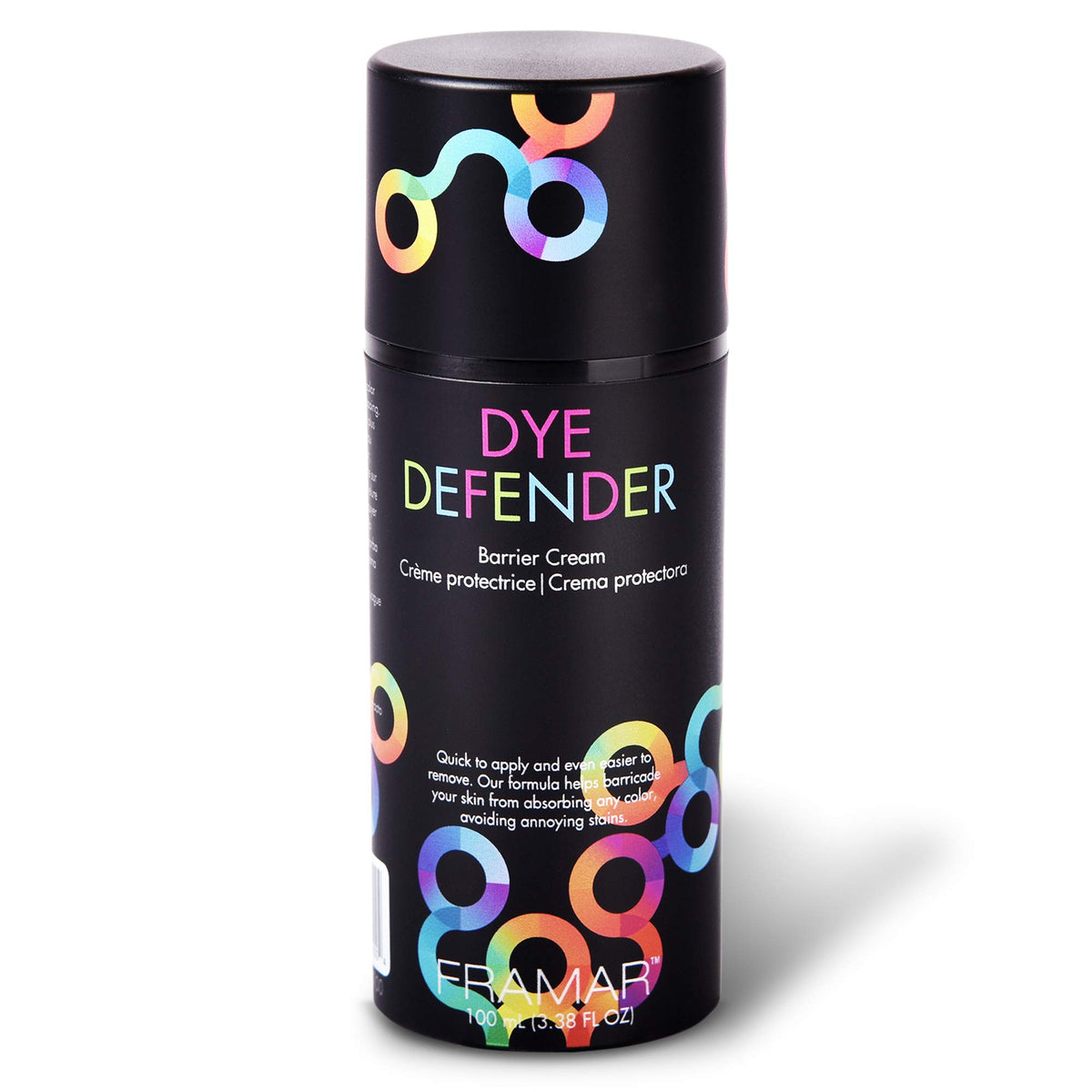 Framar Dye Defender crea una barrera protectora para piel y evita manchas durante el teñido.