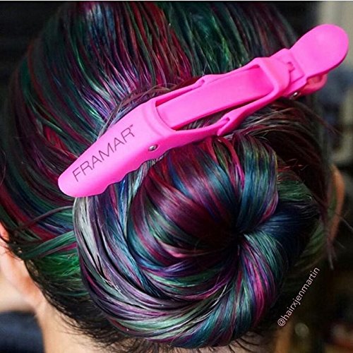 Framar Gator Grips rosa clips para cabello rizado