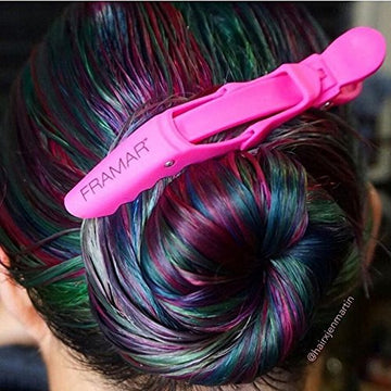 Framar Gator Grips rosa clips para cabello rizado