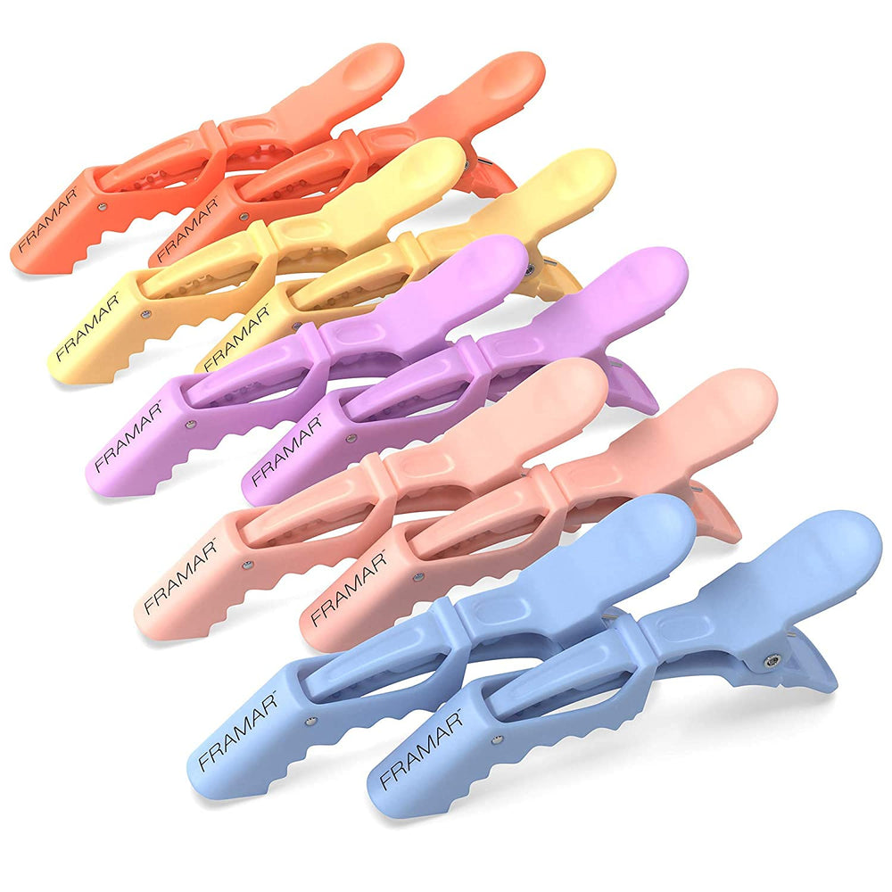 Framar Pastel Clip Cocodrilo: pack de 10 clips para peinado suave y seguro.