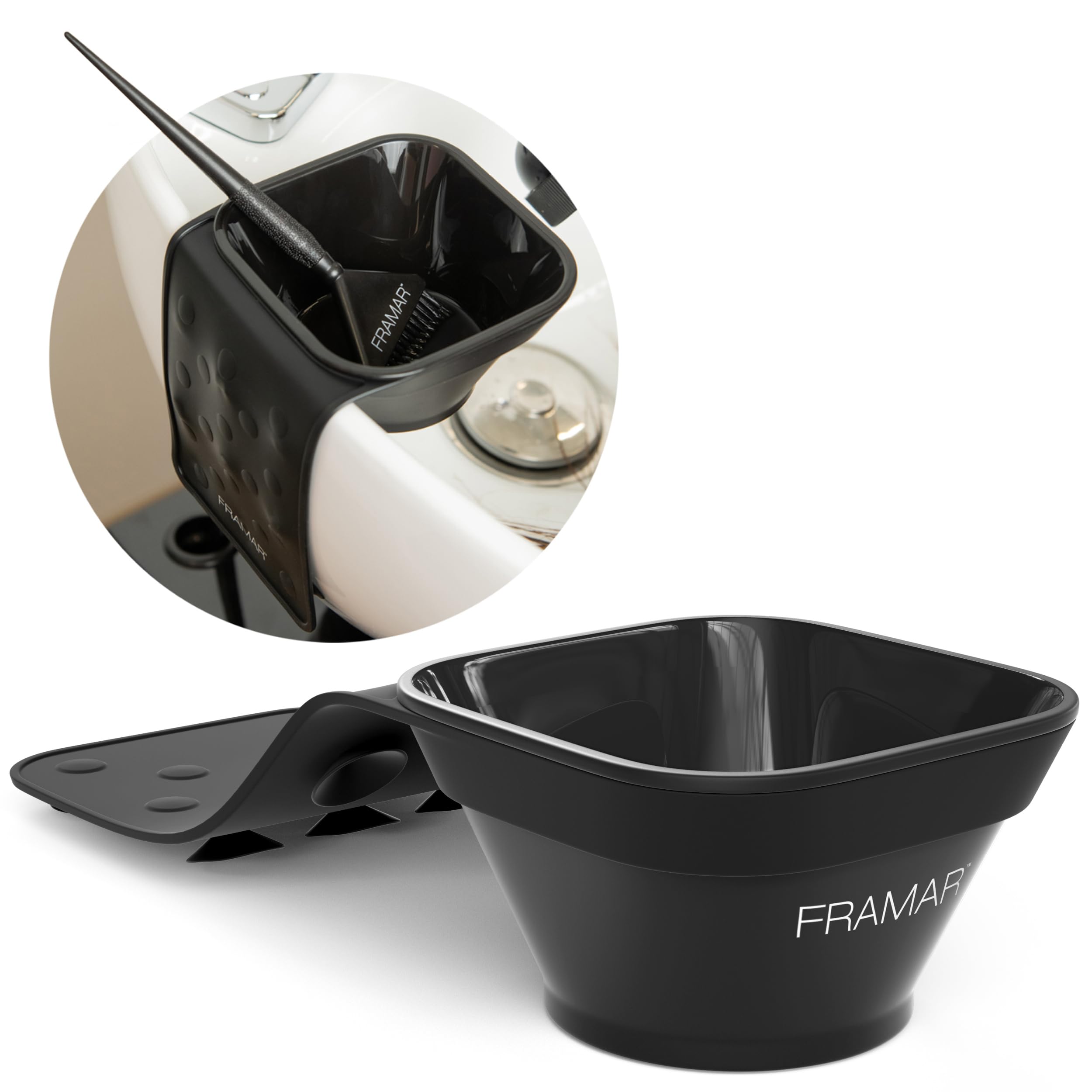 Framar Tonificación Tub: cuenco de coloración con sujeción para lavacabezas.