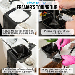 Framar Tonificación Tub: dos cuencos de coloración para tonalizar eficientemente.
