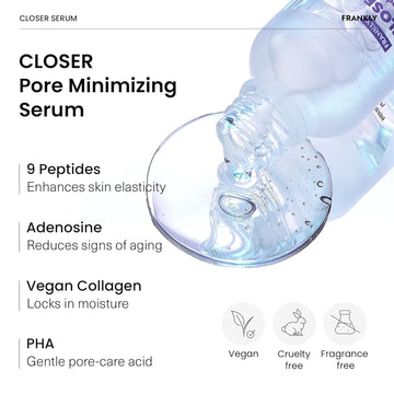FRANKLY Closer Serum ingredientes con 9 péptidos para piel refinada