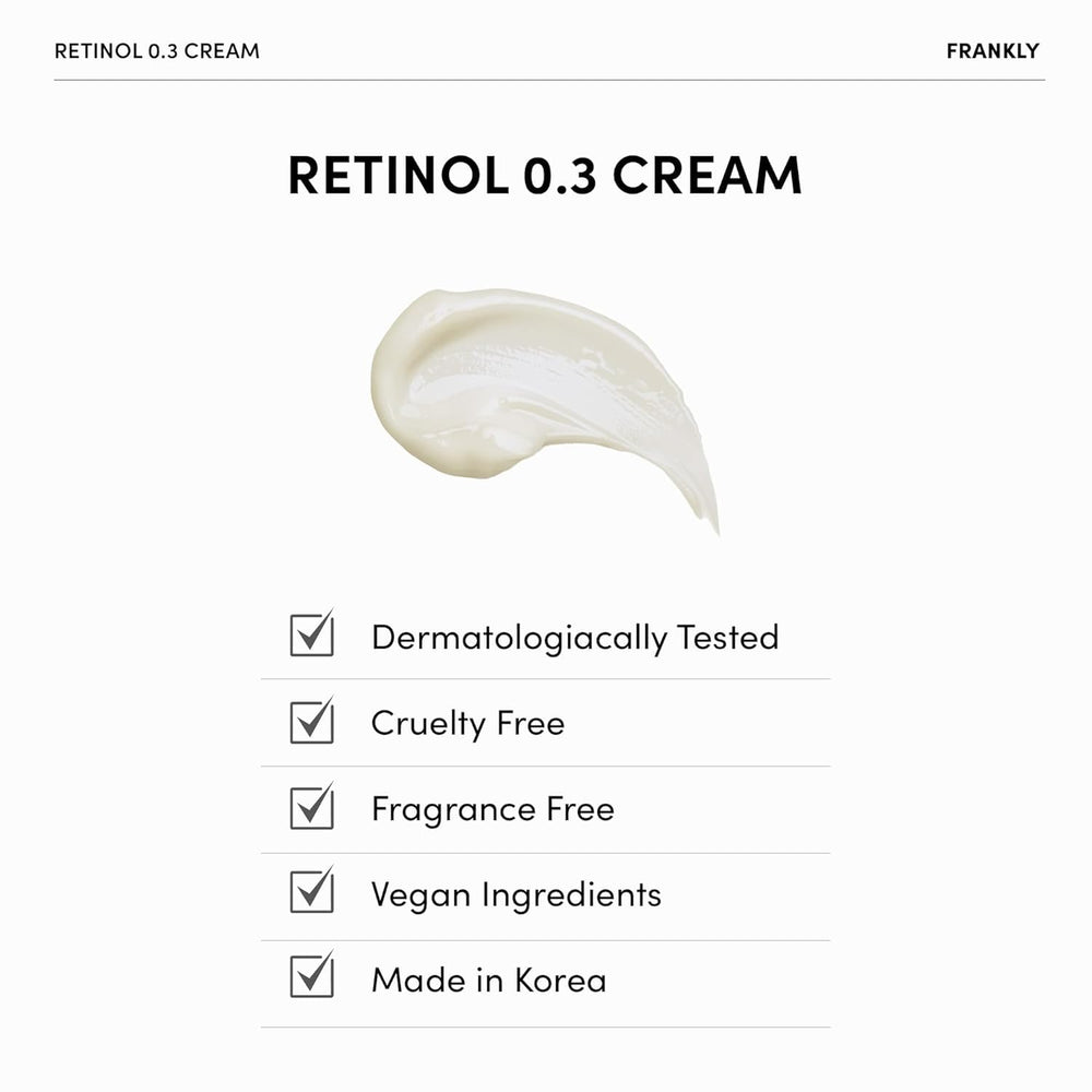 FRANKLY Retinol 0,3% crema vegana y sin fragancia para piel sensible