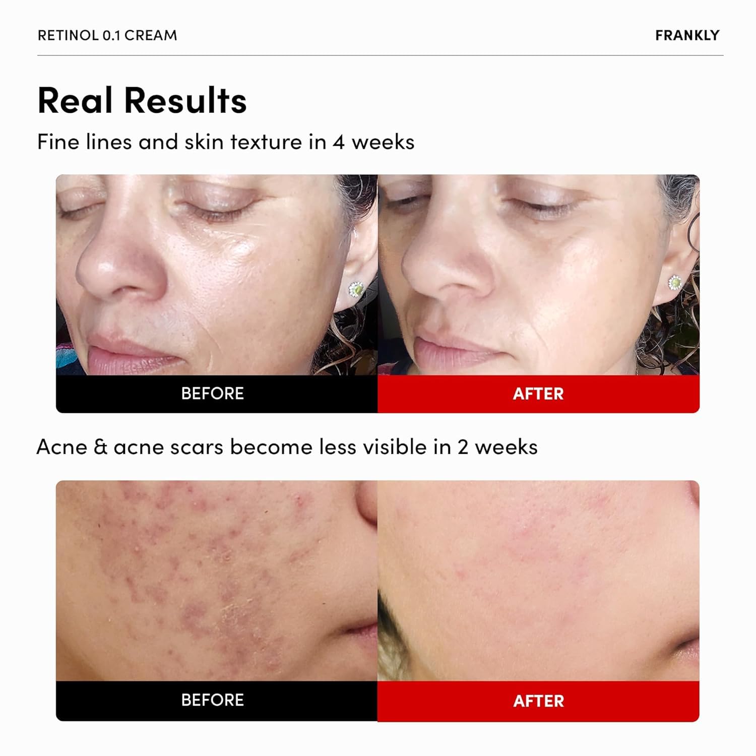 Textura cremosa de FRANKLY Retinol 0,3% crema para aplicación nocturna suave