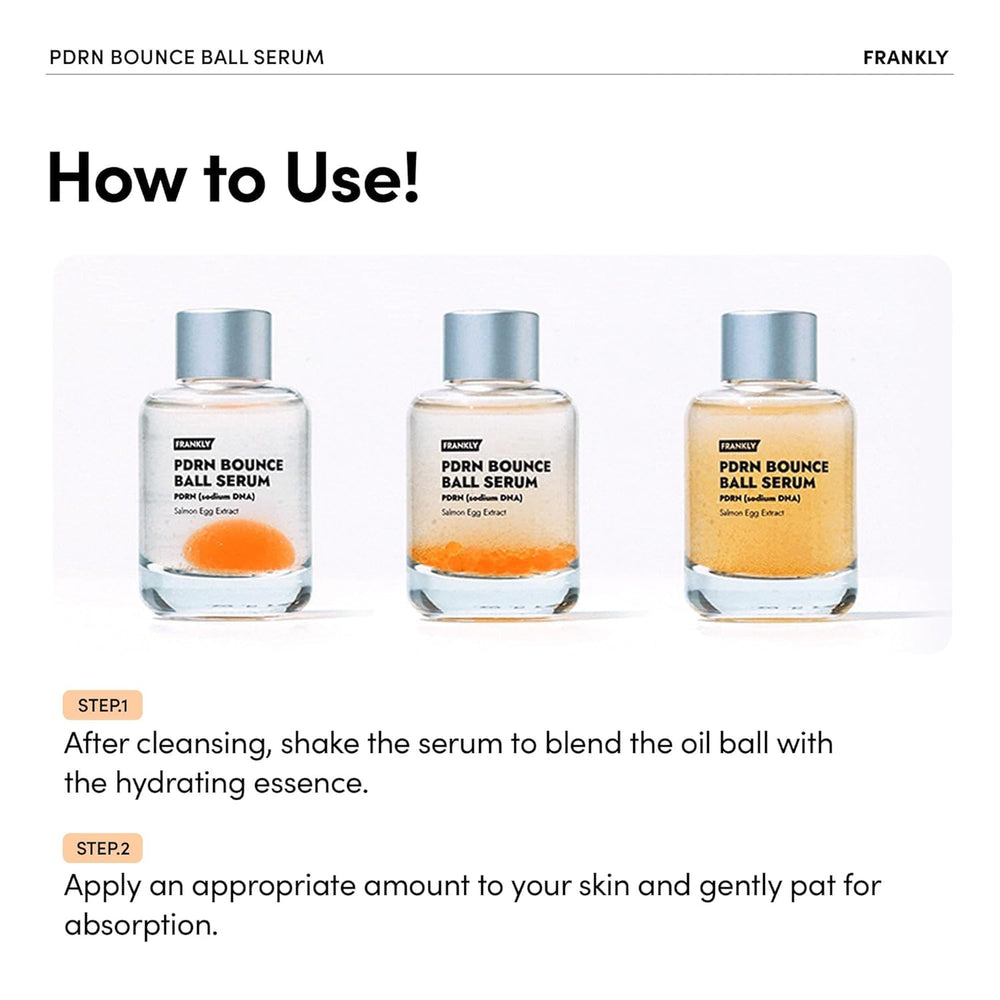 FRANKLY Salmon PDRN Bounce Ball Serum, reparación suave de piel dañada